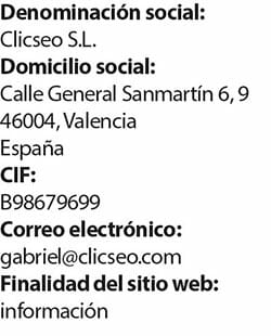 Datos de la empresa titular del sitio web